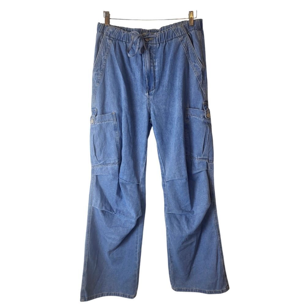 Cider Cargo Baggy Stretch Wide Leg Lightwash Pants XL